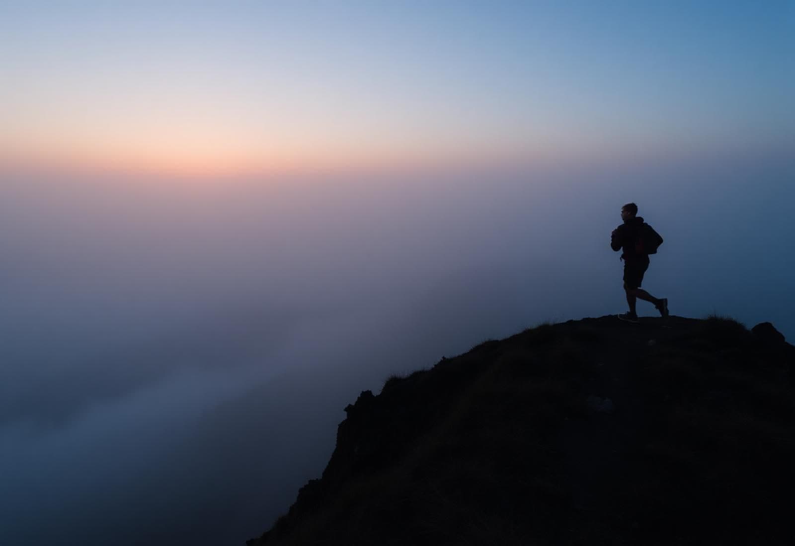 Trail runner on a mountain path